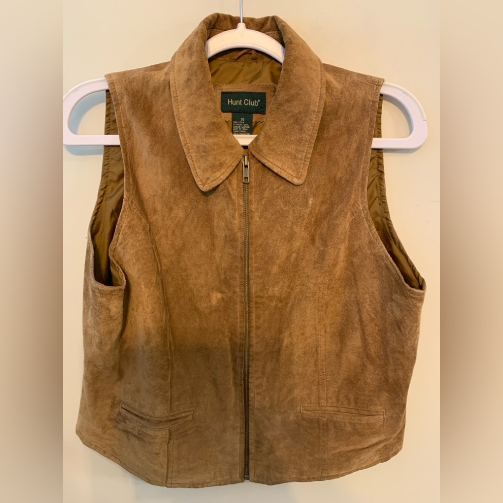 HUNT CLUB Women's Tan Suede Vest